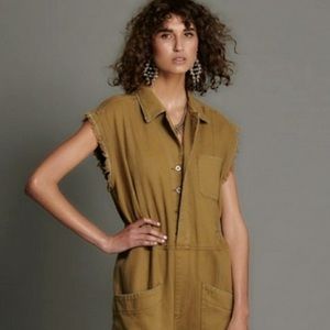 NEW ONE TEASPOON Military Olive Green Sleeveless Jumpsuit